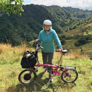 Christine Sabin and bike